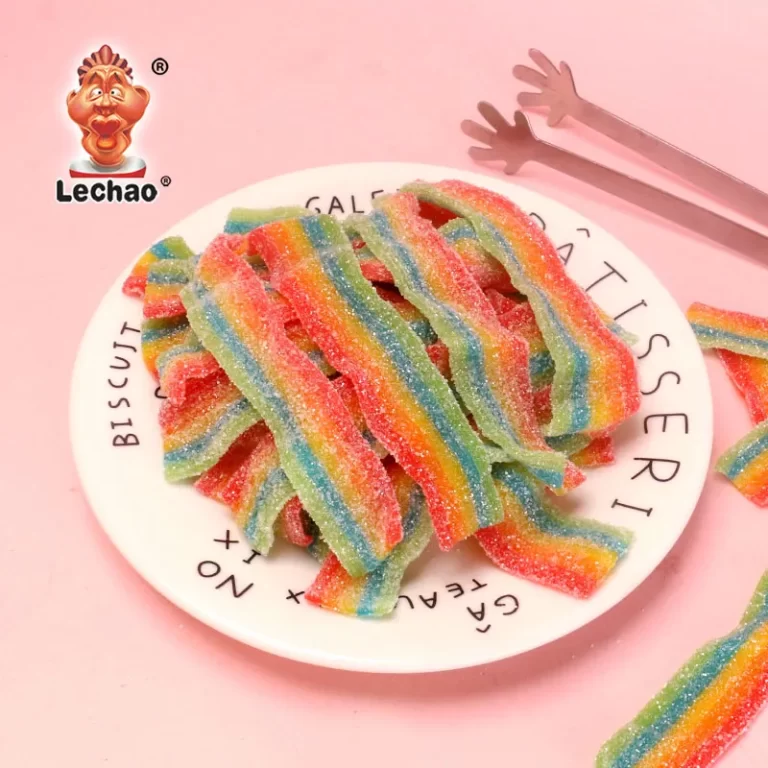 LeChao Sour Power Belts Bulk, Rainbow Strips Wholesale-1