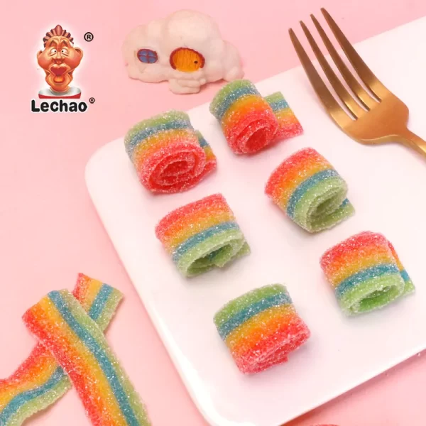 LeChao Sour Power Belts Bulk, Rainbow Strips Wholesale-2