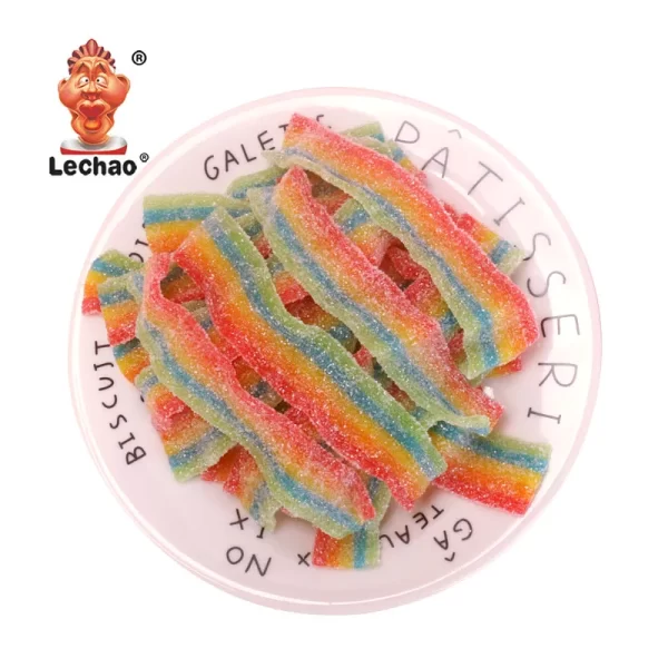 LeChao Sour Power Belts Bulk, Rainbow Strips Wholesale-5