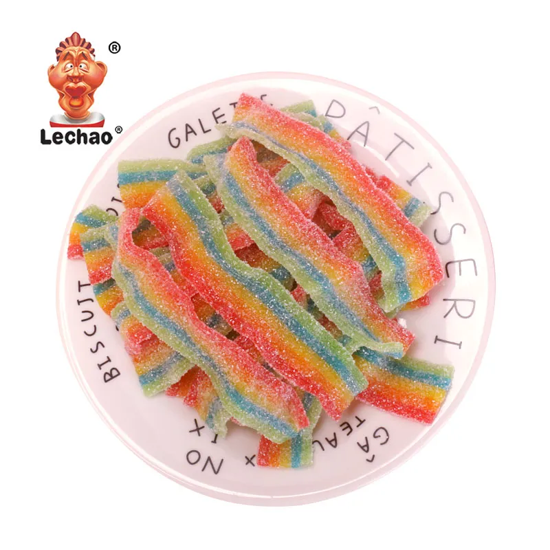 LeChao Sour Power Belts Bulk, Rainbow Strips Wholesale-5