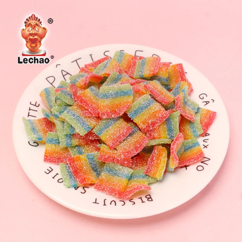 LeChao Wholesale Rainbow Gummies, Bulk Pack Sour Belt Bites-1