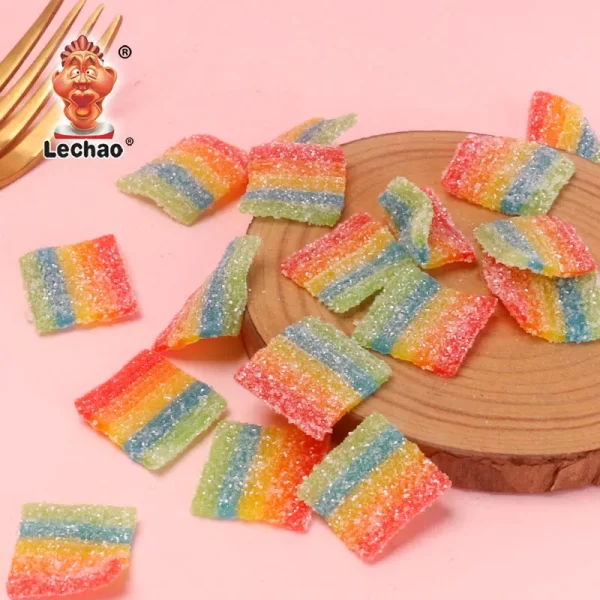 LeChao Wholesale Rainbow Gummies, Bulk Pack Sour Belt Bites-2