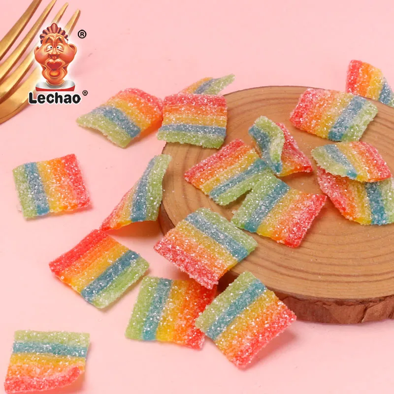 LeChao Wholesale Rainbow Gummies, Bulk Pack Sour Belt Bites-2