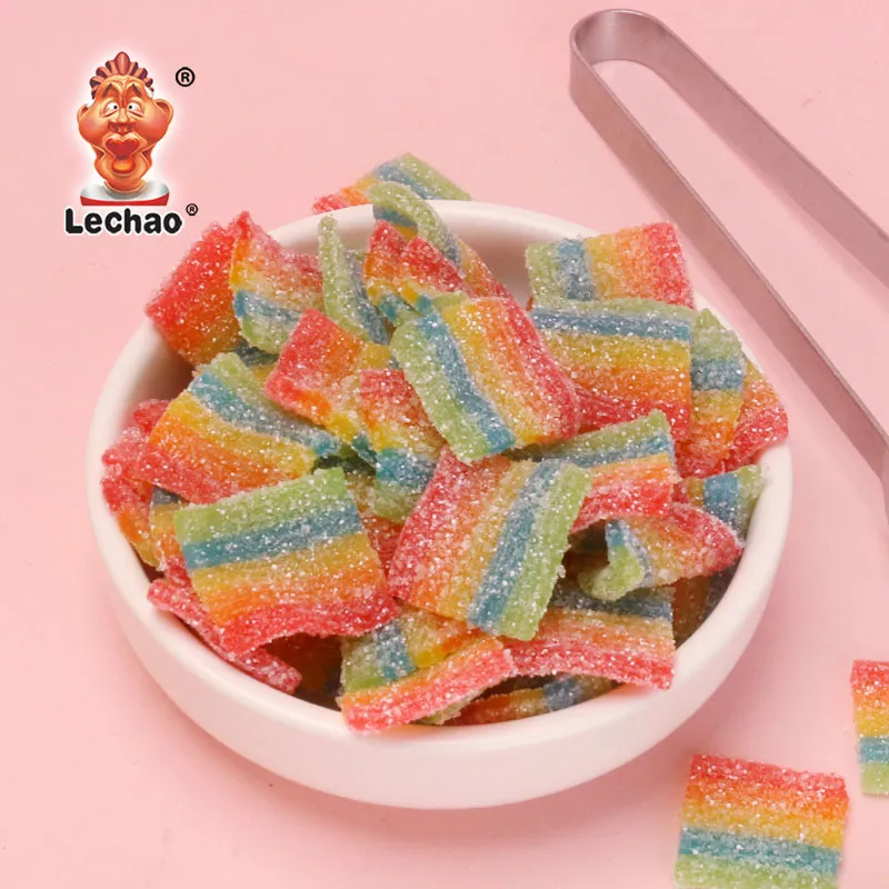LeChao Wholesale Rainbow Gummies, Bulk Pack Sour Belt Bites-3