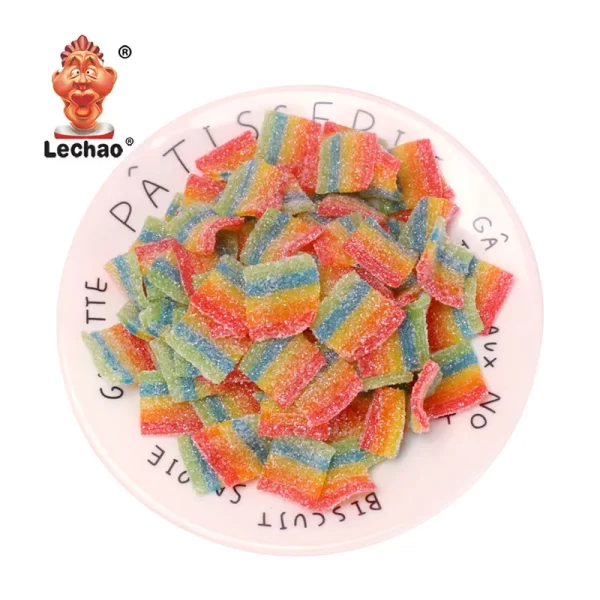 LeChao Wholesale Rainbow Gummies, Bulk Pack Sour Belt Bites-5