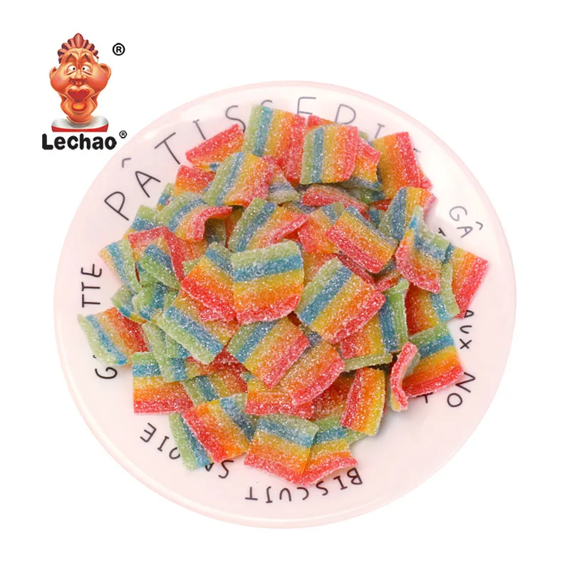 LeChao Wholesale Rainbow Gummies, Bulk Pack Sour Belt Bites-5