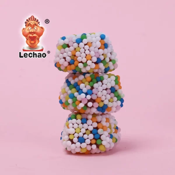 LeChao Rainbow Crunchy Gummy Candy Wholesale 80g Pack-3