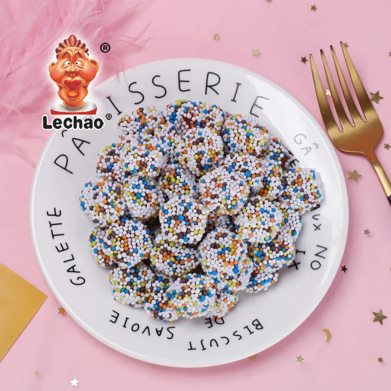 LeChao Rainbow Crunchy Gummy Candy Wholesale 80g Pack-4