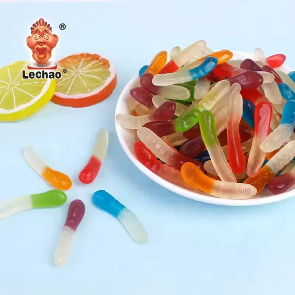 LeChao Wholesale Gummy Worms, bonbons colorés et fruités-2