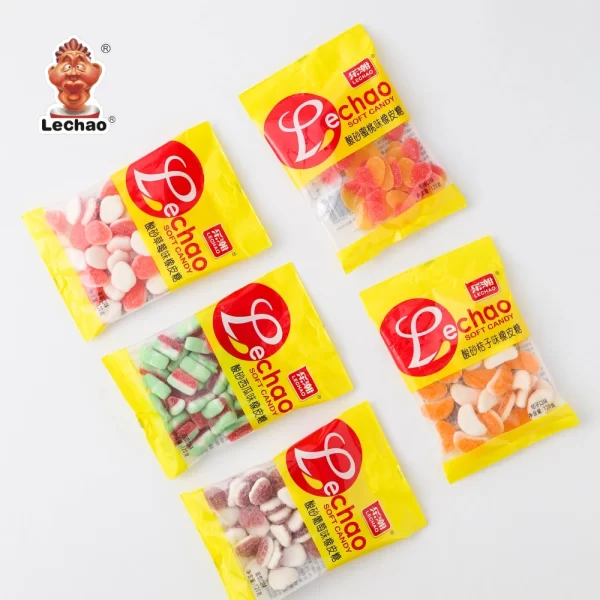 Two-Tone Gummy Hearts in Bulk, Sour Peach Soft Candies-1