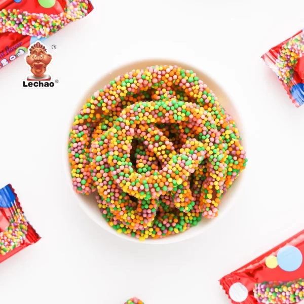 Wholesale Crunchy Gummy Ropes, Fruit Flavored Colorful Candy-3