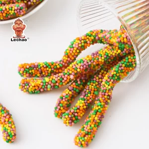 Wholesale Crunchy Gummy Ropes, Fruit Flavored Colorful Candy-4