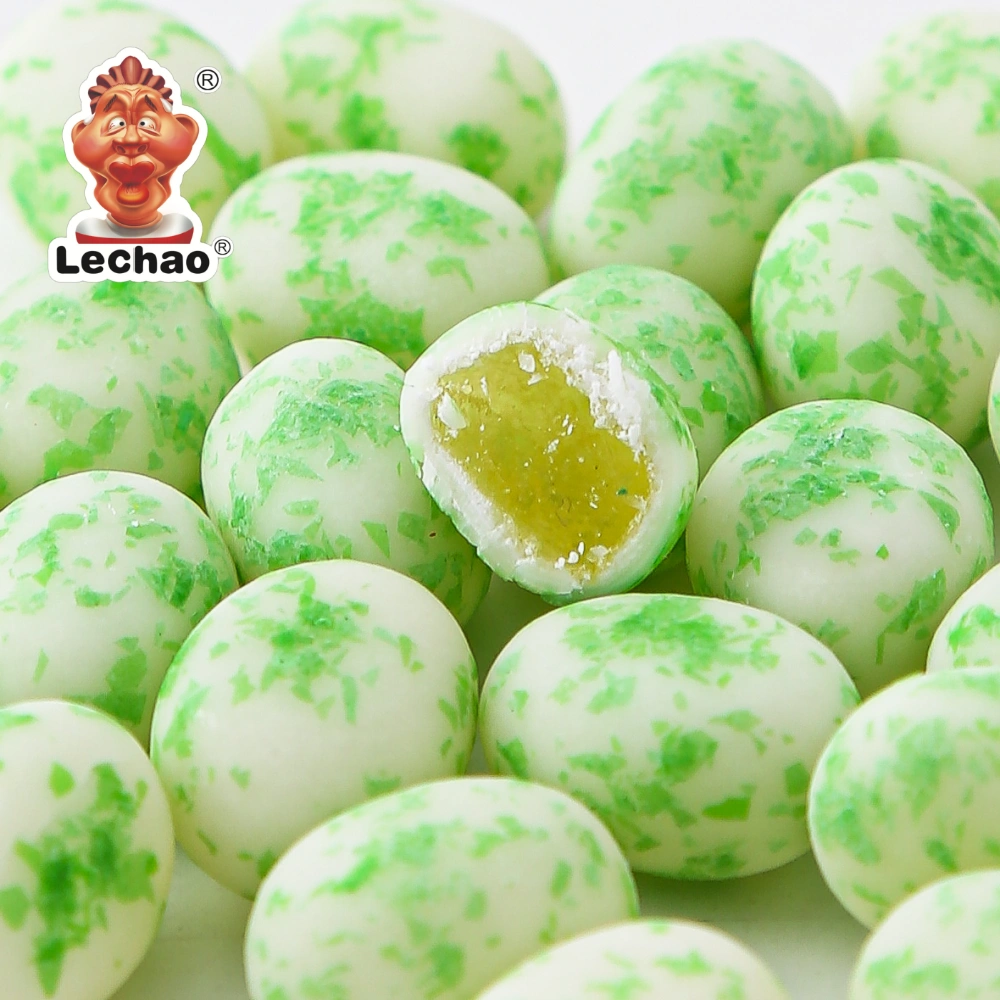 Bonbons mous à la pomme verte Wholesale, Enrobage de chocolat blanc-1