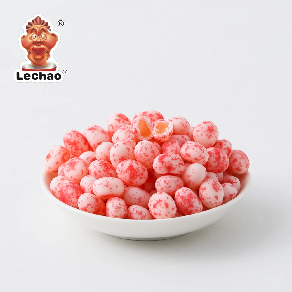 Bonbons mous à la fraise en vrac avec enrobage de chocolat blanc-1